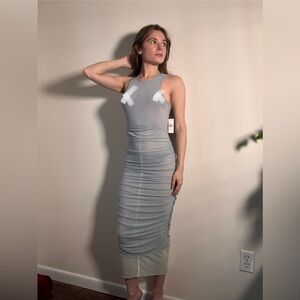 NWT Anthropologie sheer bust bodycon dress
